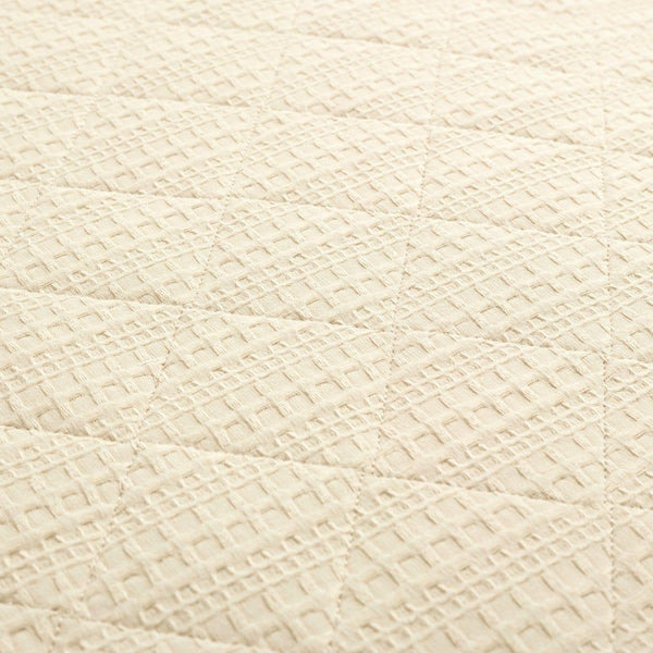 Haniya Solid Waffle Woven Cotton Textured Quilt Set
