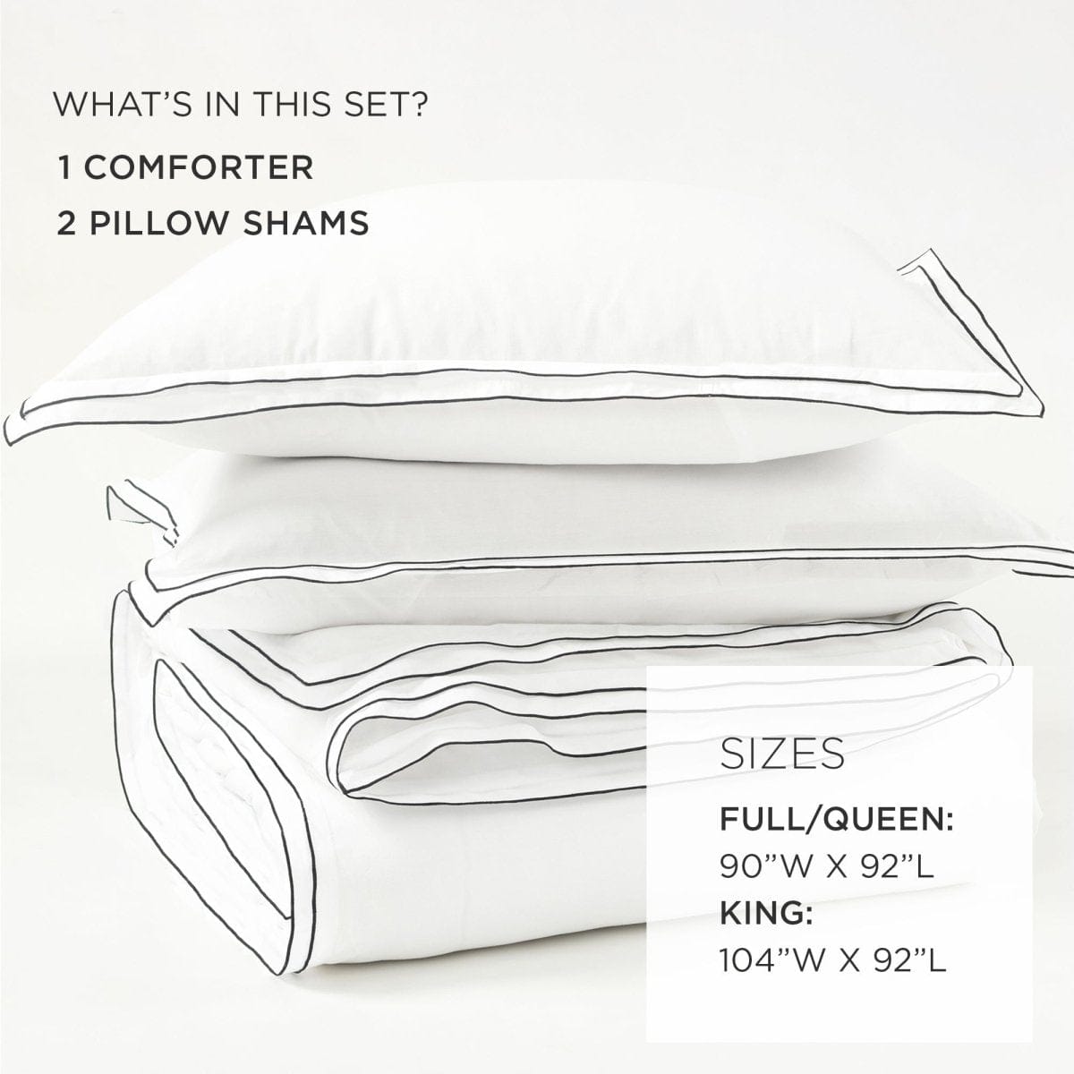 Hampton Double Flange Embroidered Contrast Edge Comforter Set