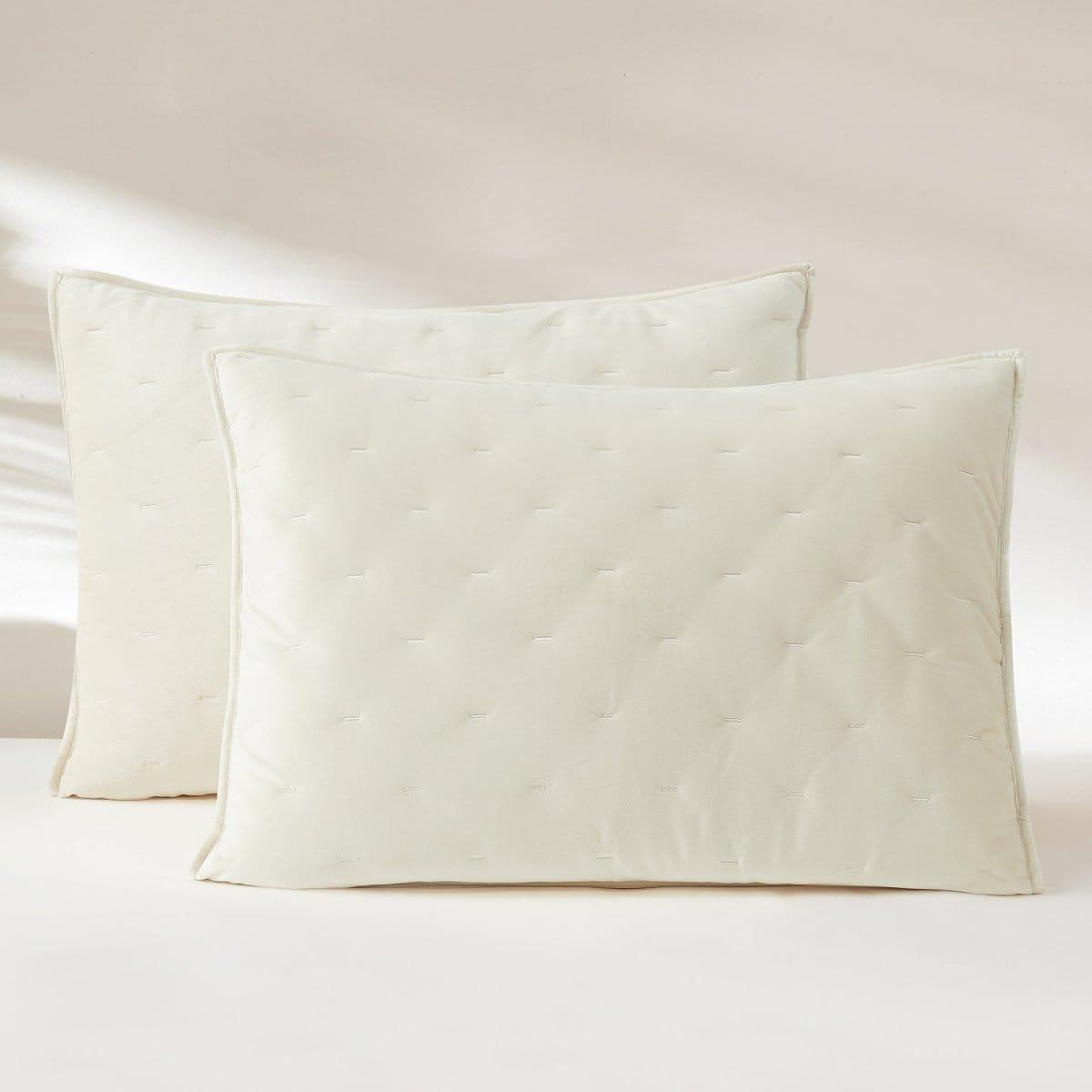 Haven Velvet Embroidered Stitch Cozy Super Soft Quilt 3 Piece Set