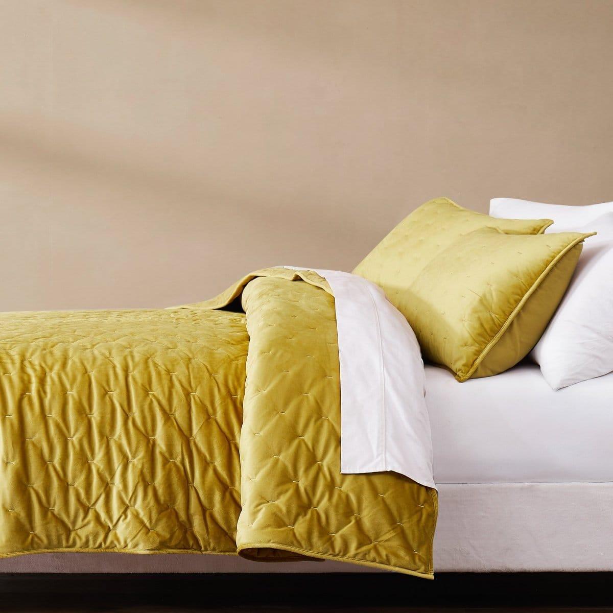 Haven Velvet Embroidered Stitch Cozy Super Soft Quilt 3 Piece Set