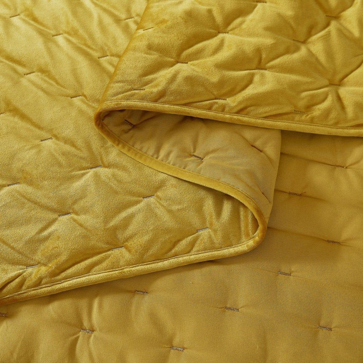 Haven Velvet Embroidered Stitch Cozy Super Soft Quilt 3 Piece Set