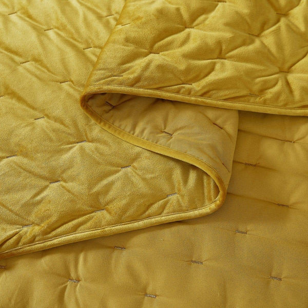 Haven Velvet Embroidered Stitch Cozy Super Soft Quilt 3 Piece Set