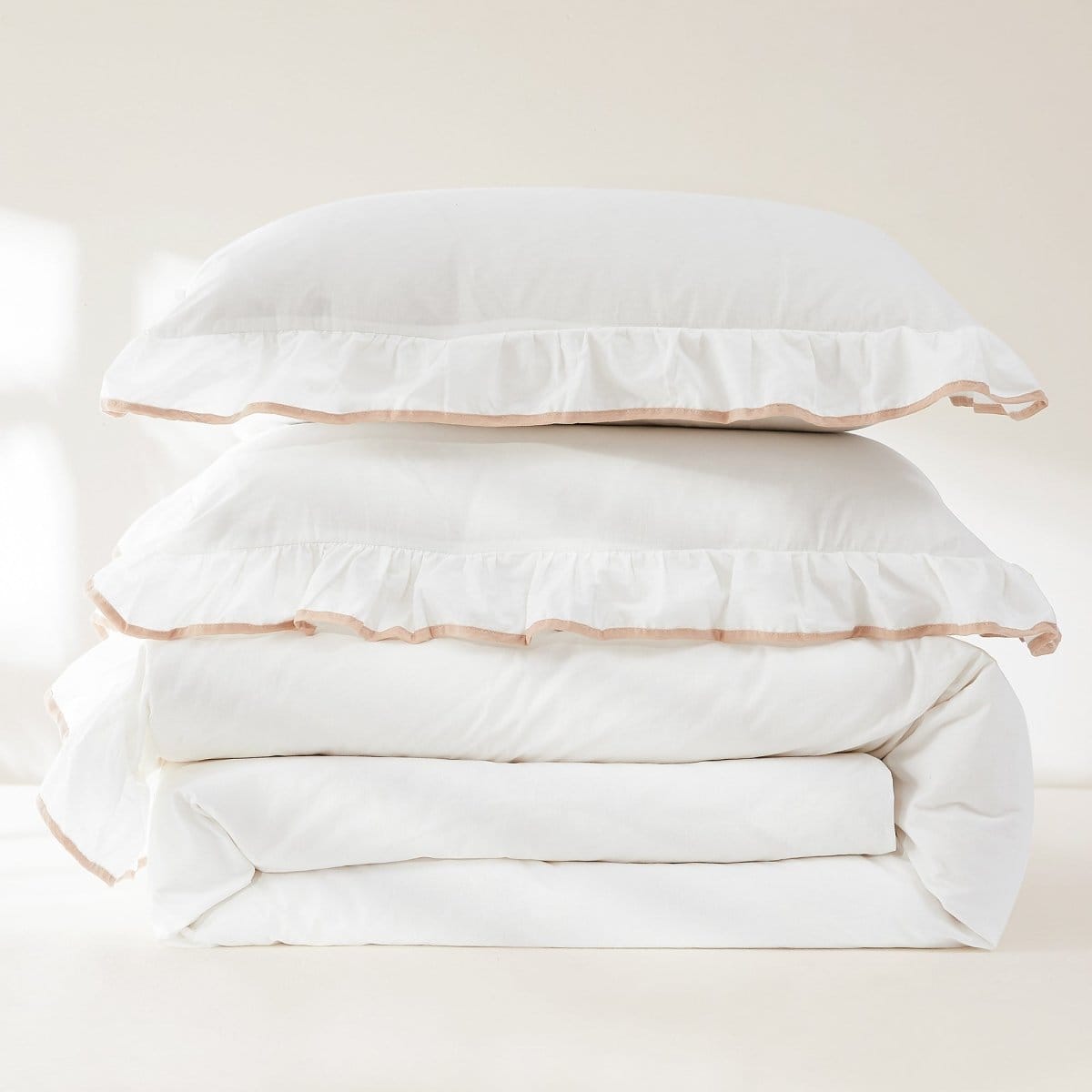 Reyna Contrast Edge Cotton Duvet Cover Set