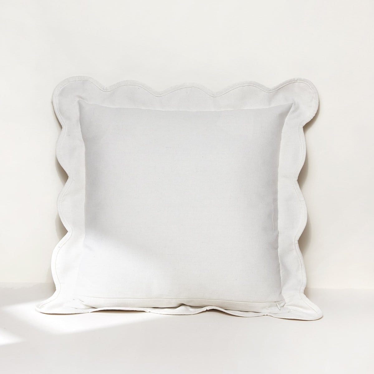 Coastal Chic Scalloped Edge Throw Pillow Cover
