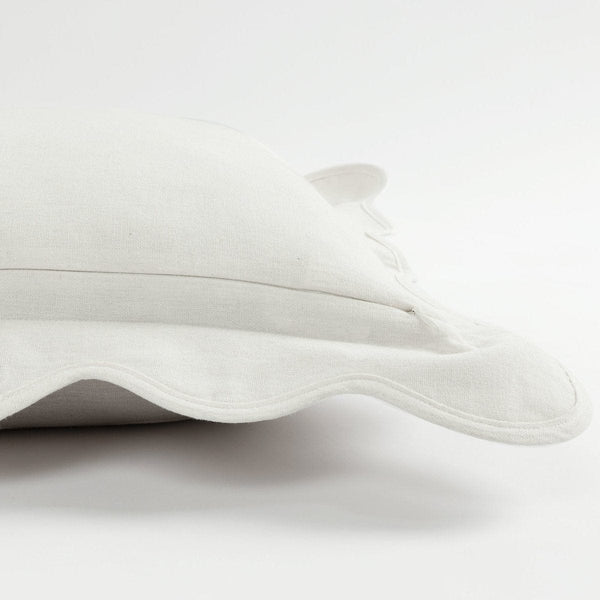 Coastal Chic Scalloped Edge Throw Pillow Cover