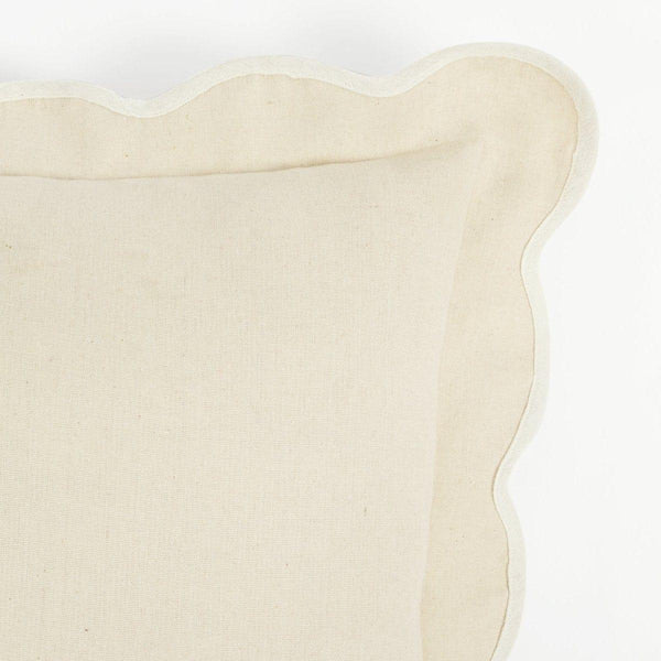 Coastal Chic Scalloped Edge Throw Pillow Cover