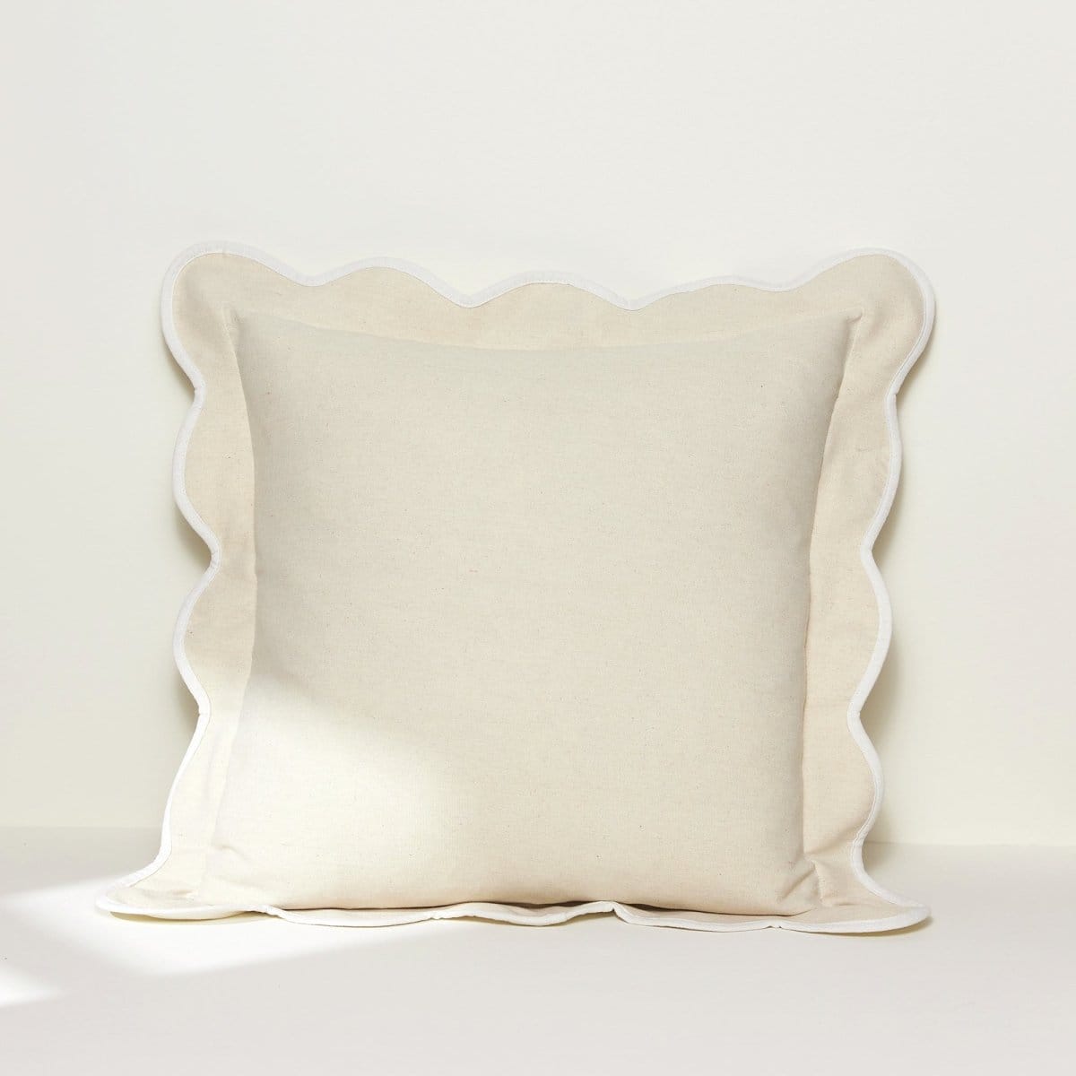 Coastal Chic Scalloped Edge Throw Pillow Cover