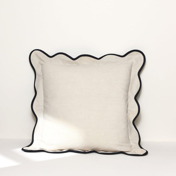 Coastal Chic Scalloped Edge Throw Pillow Cover