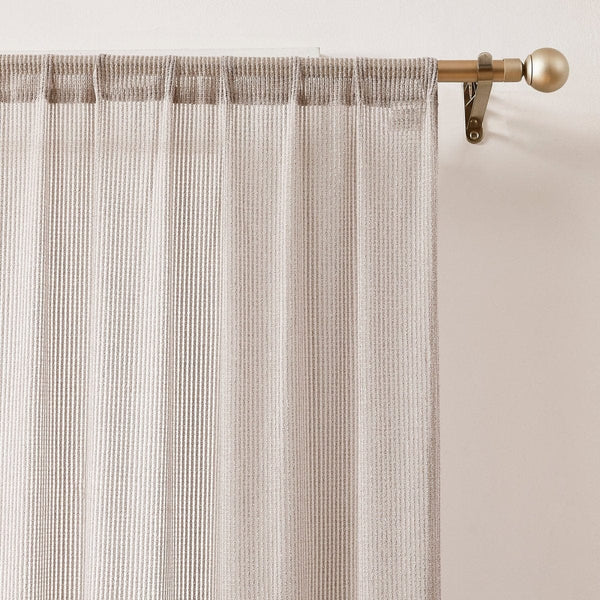 Milla Knitted Textured Sheer Window Curtain Panel Pair