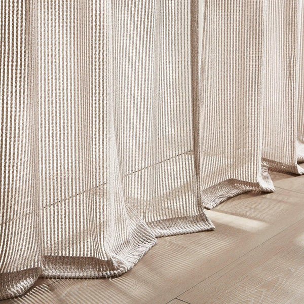 Milla Knitted Textured Sheer Window Curtain Panel Pair