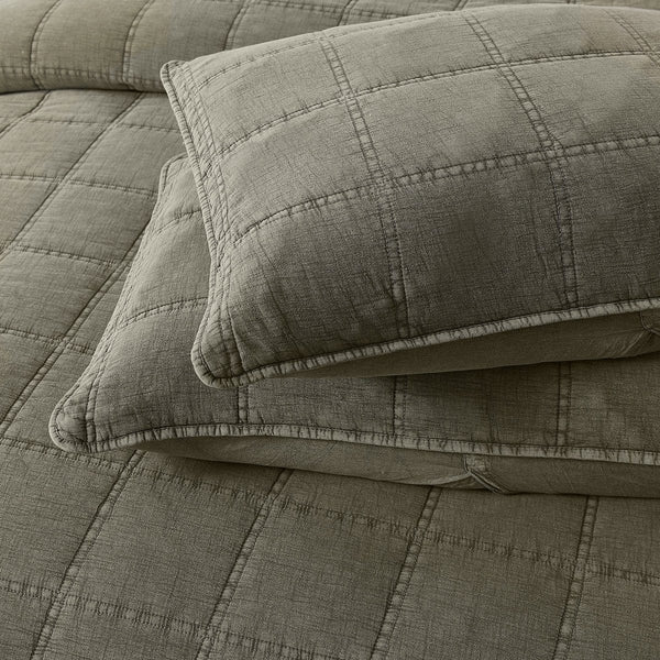 Logan Stone Washed Cotton Quilt 3 Piece Set