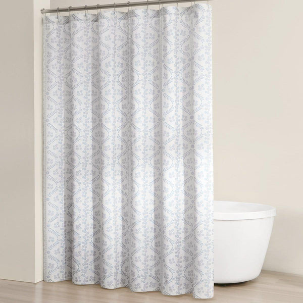 Doreen Delicate Floral Linen Textured Shower Curtain