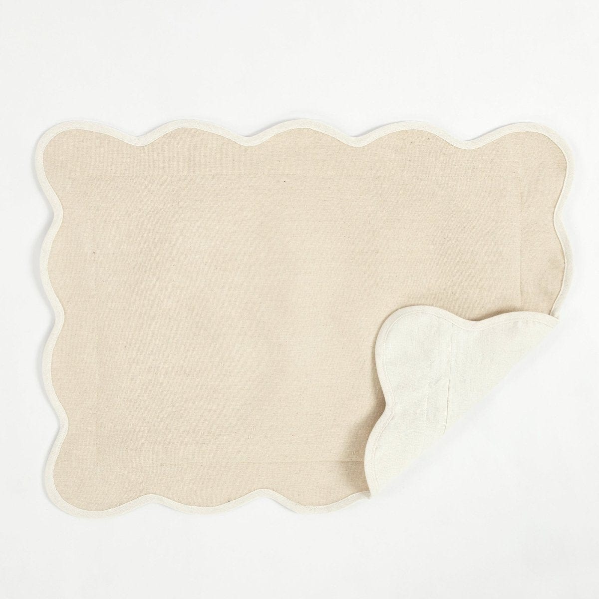 Coastal Chic Scalloped Edge Throw Pillow Cover