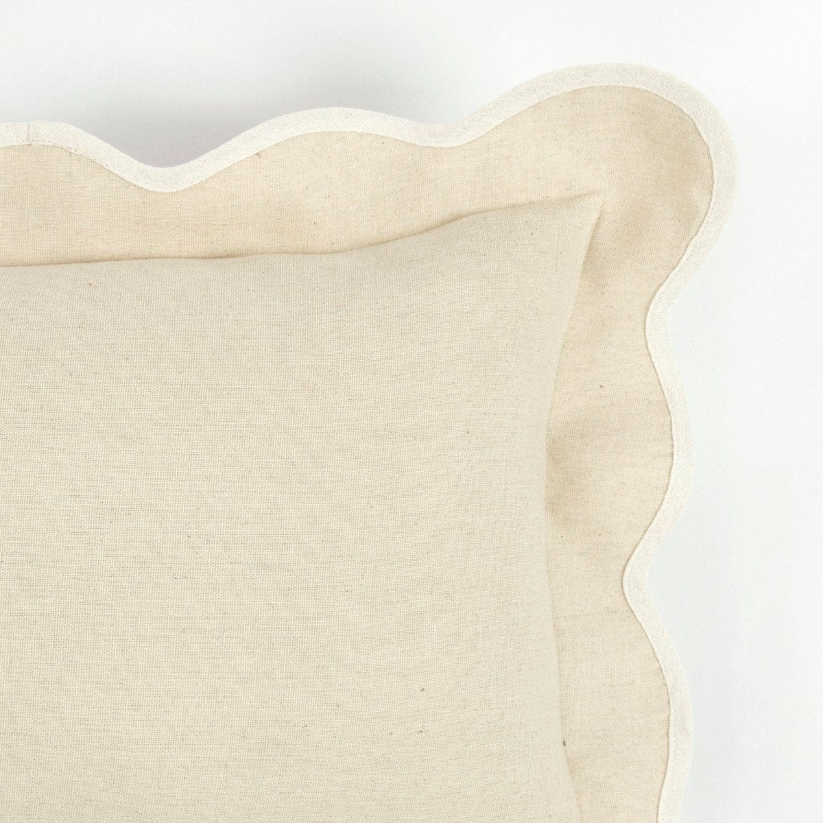 Coastal Chic Scalloped Edge Throw Pillow Cover