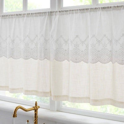Brigitte Embroidery Eyelet Scalloped Edge Kitchen Tiers
