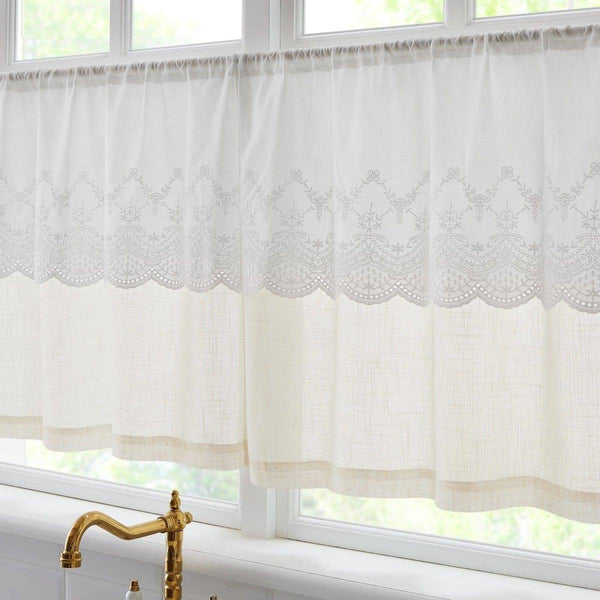 Brigitte Embroidery Eyelet Scalloped Edge Kitchen Tiers