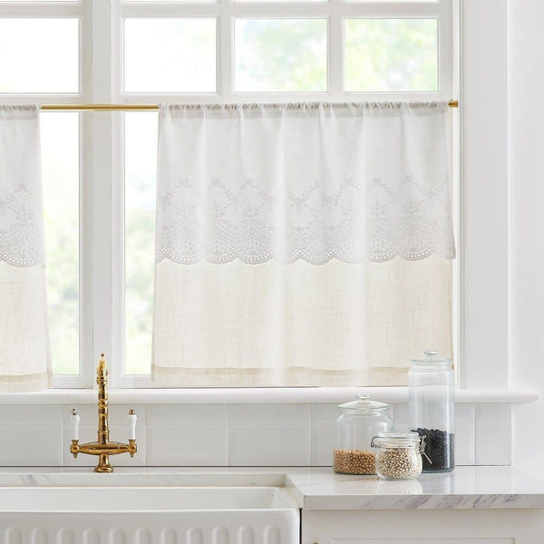 Brigitte Embroidery Eyelet Scalloped Edge Kitchen Tiers