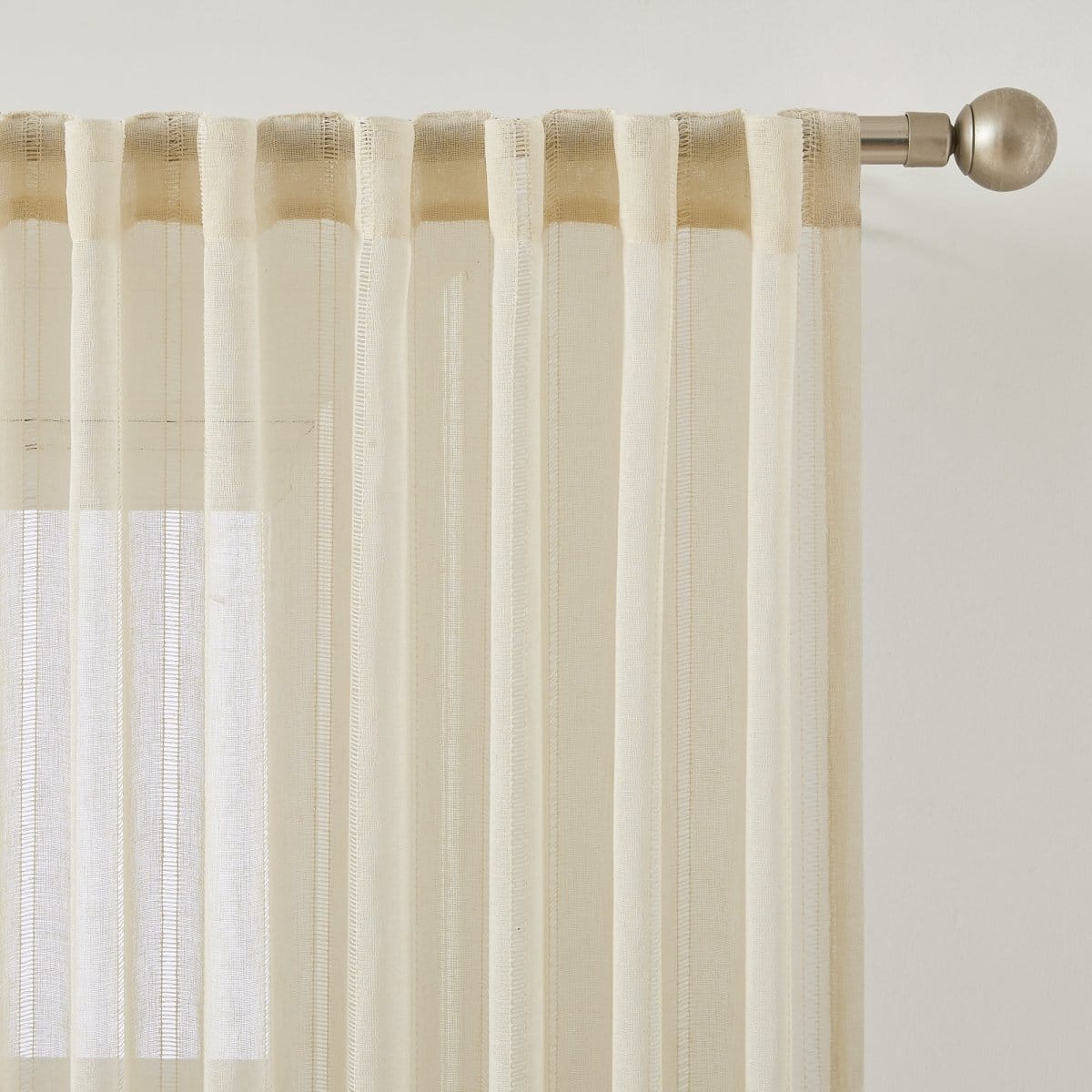 Calia Textured Stripe Sheer Window Curtain Panels