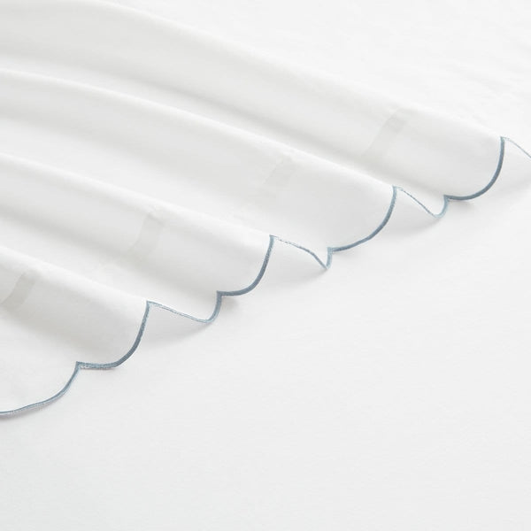 Coastal Chic Scalloped Edge Cotton Sheet Set