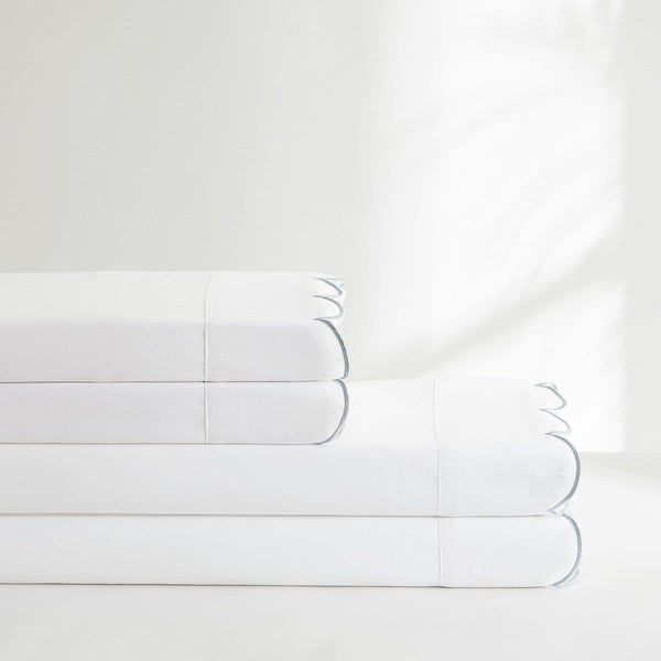 Coastal Chic Scalloped Edge Cotton Sheet Set