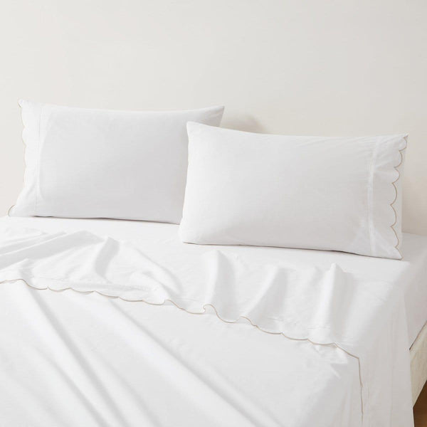 Coastal Chic Scalloped Edge Cotton Sheet Set