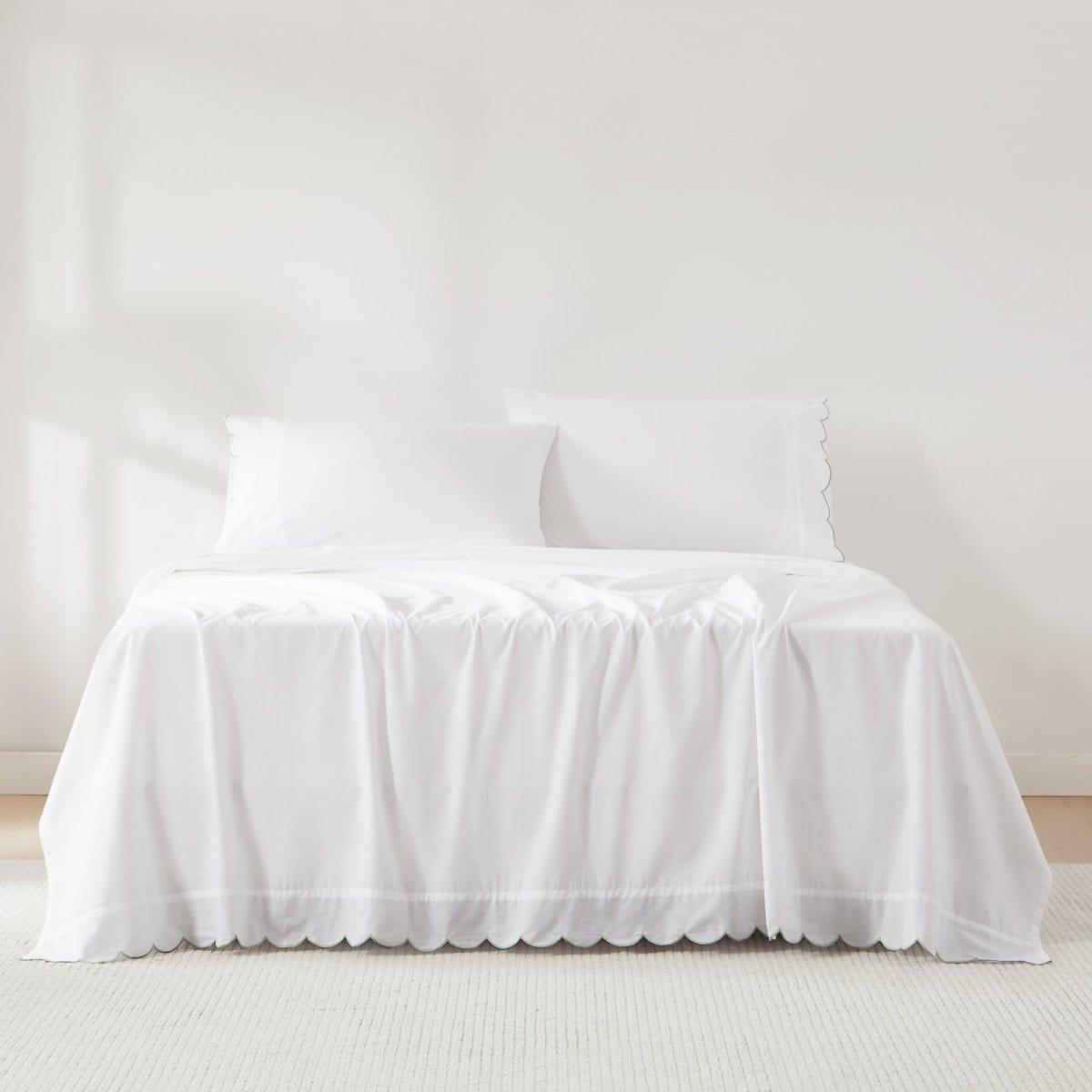 Coastal Chic Scalloped Edge Cotton Sheet Set