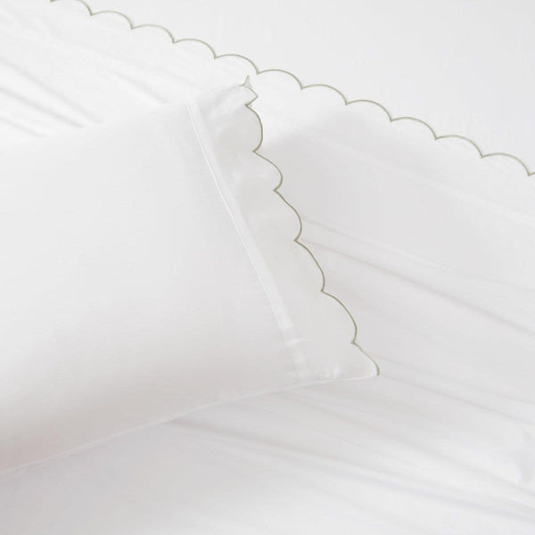 Coastal Chic Scalloped Edge Cotton Sheet Set