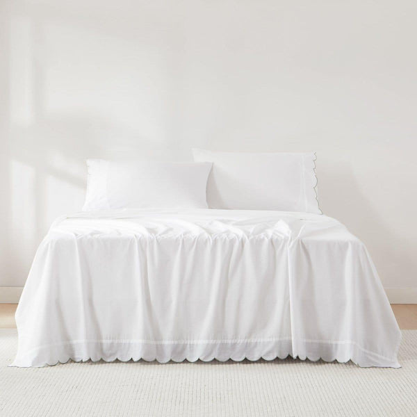 Coastal Chic Scalloped Edge Cotton Sheet Set