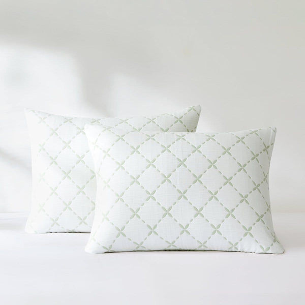 Diamond Leaf Jacquard Reversible Matelasse Coverlet Set
