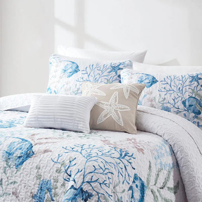 Oceana Watercolor Sea Life Quilt Set