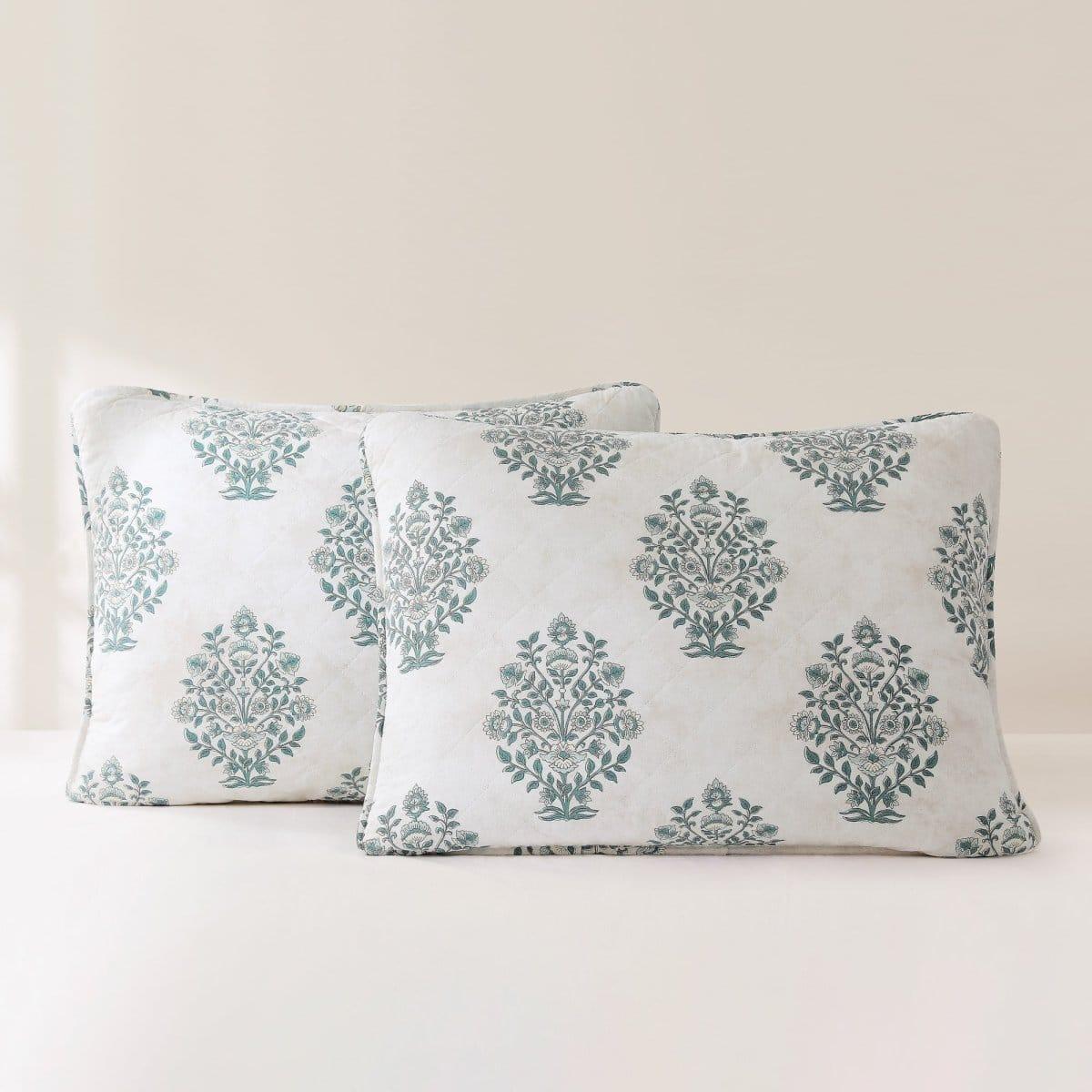 Sofia Flower Block Bouquet Reversible Cotton Quilt 3Pc Set