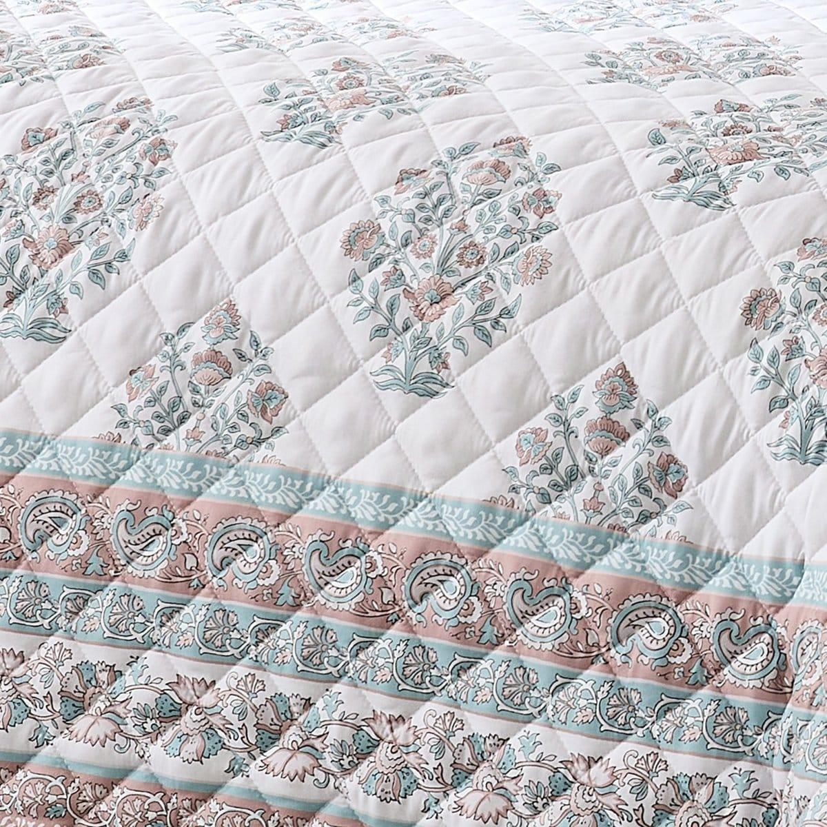 Sofia Flower Block Bouquet Reversible Quilt 6Pc Set