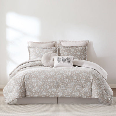 Zara Floral Block Cotton Comforter 8Pc Set