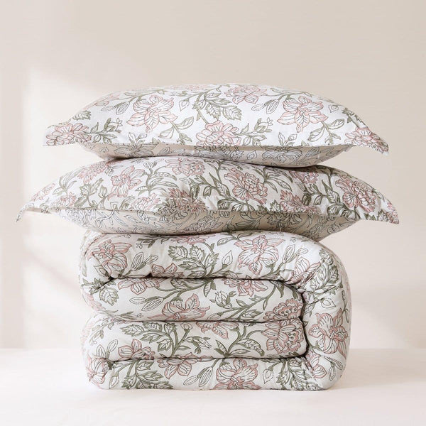Zara Floral Block Reversible Comforter 3Pc Set