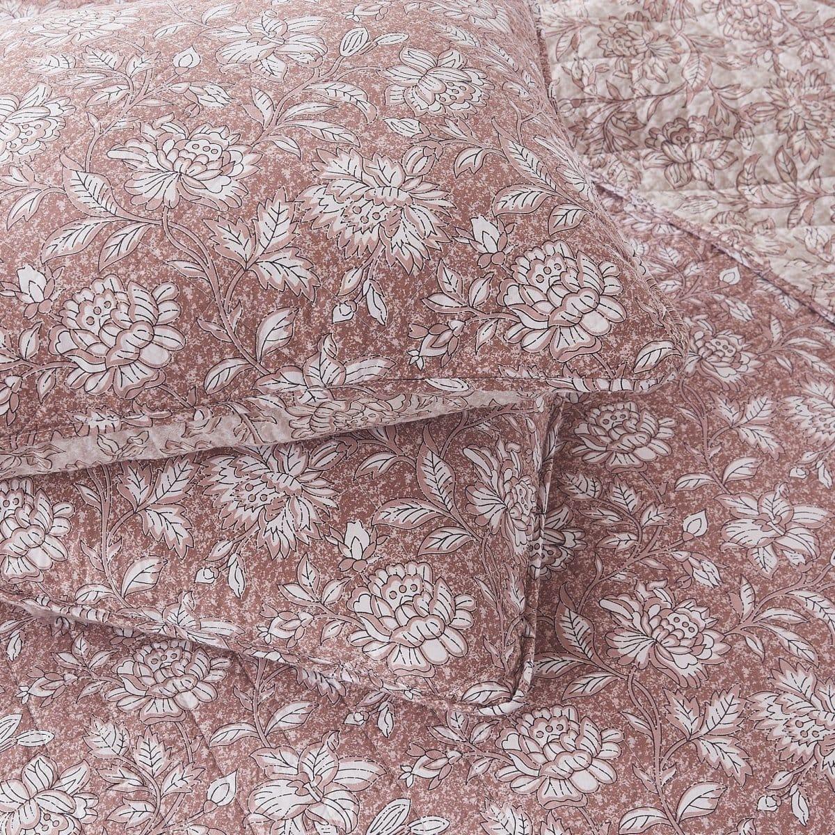 Zara Floral Block Reversible Cotton Quilt Set
