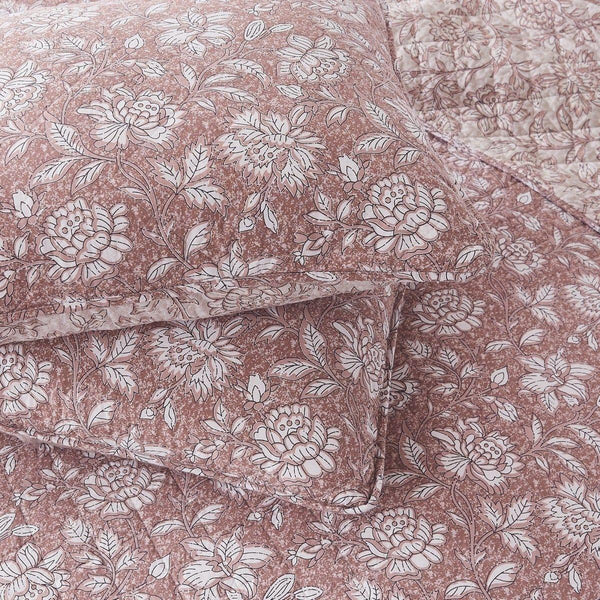 Zara Floral Block Reversible Cotton Quilt Set