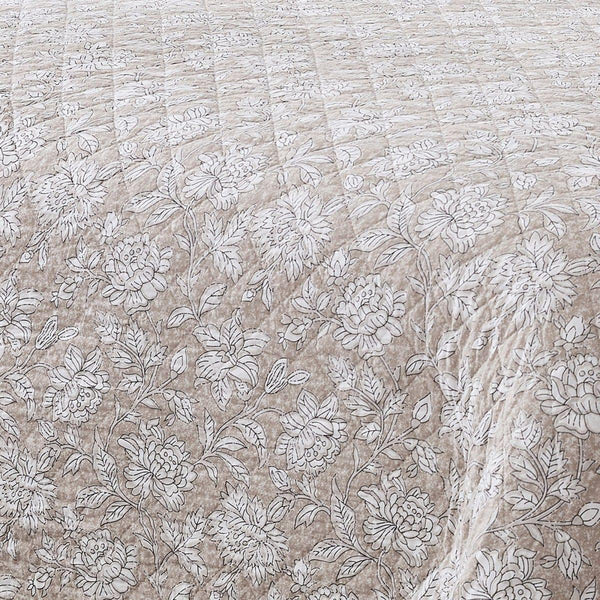 Zara Floral Block Reversible Cotton Quilt Set