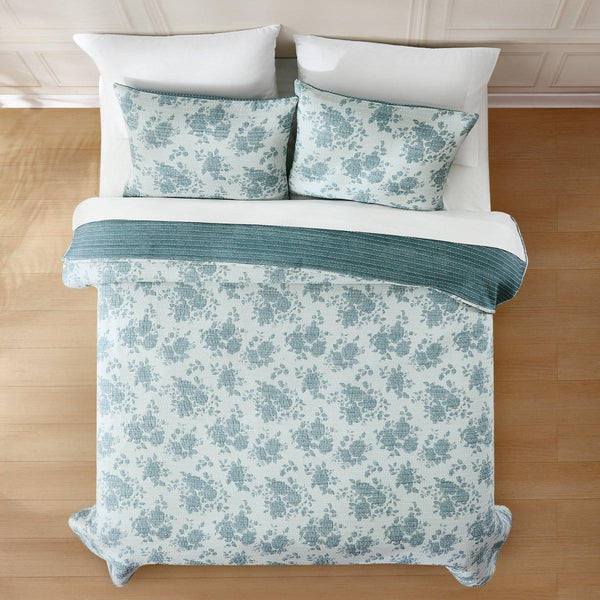 Rose Garden Pick Stitch Jacquard Matelasse Coverlet Set