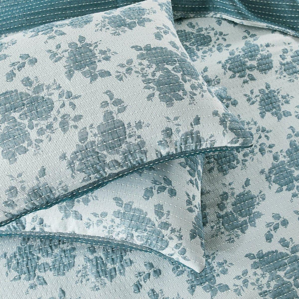 Rose Garden Pick Stitch Jacquard Matelasse Coverlet Set