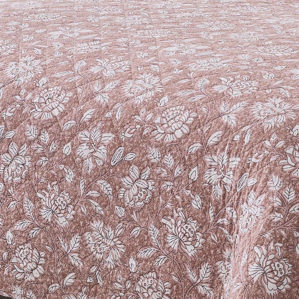 Zara Floral Block Reversible Cotton Quilt Set