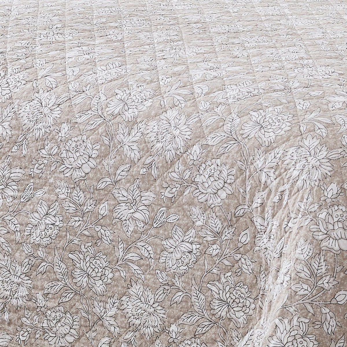 Zara Floral Block Reversible Cotton Quilt Set