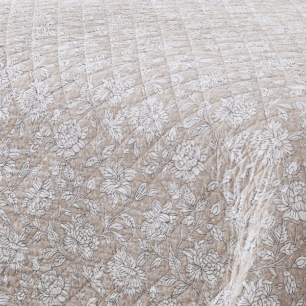 Zara Floral Block Reversible Cotton Quilt Set