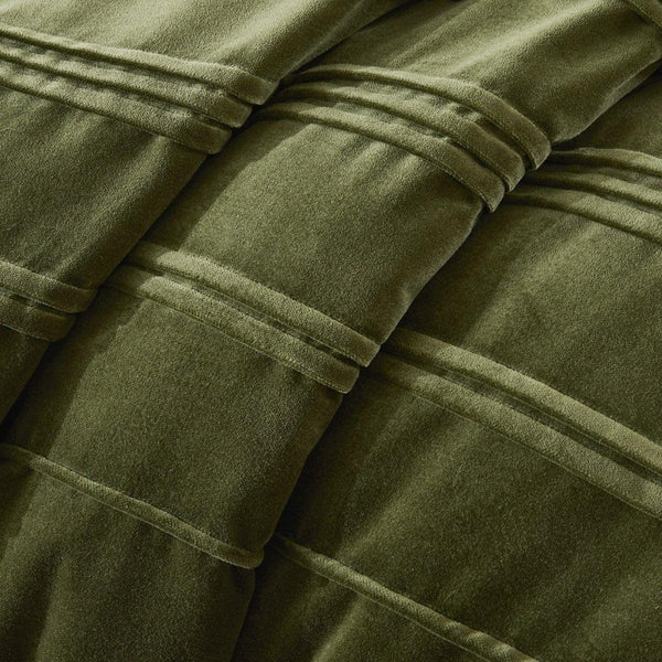 Pleated Groove Velvet Duvet Cover Set