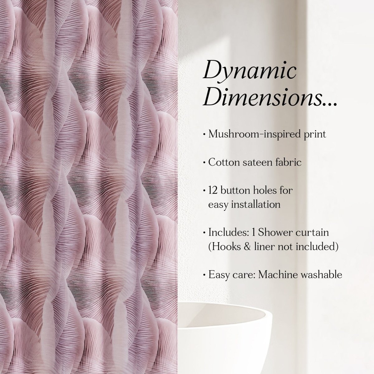 Mycelium Dream Cotton Shower Curtain