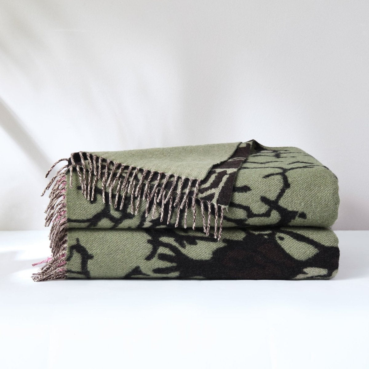 Threaded Roots Wool Throw Blanket