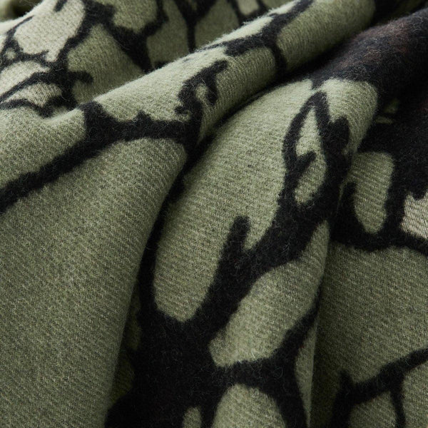 Threaded Roots Wool Throw Blanket