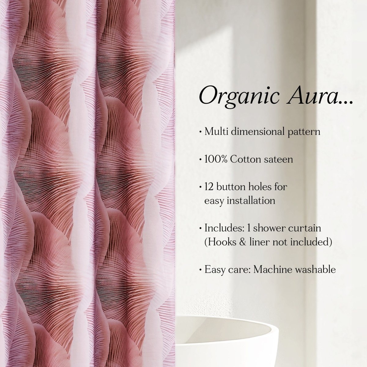 Guilded Spore Cotton Shower Curtain