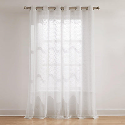 Aileen Textured Raindrop Sheer Window Curtain Panels