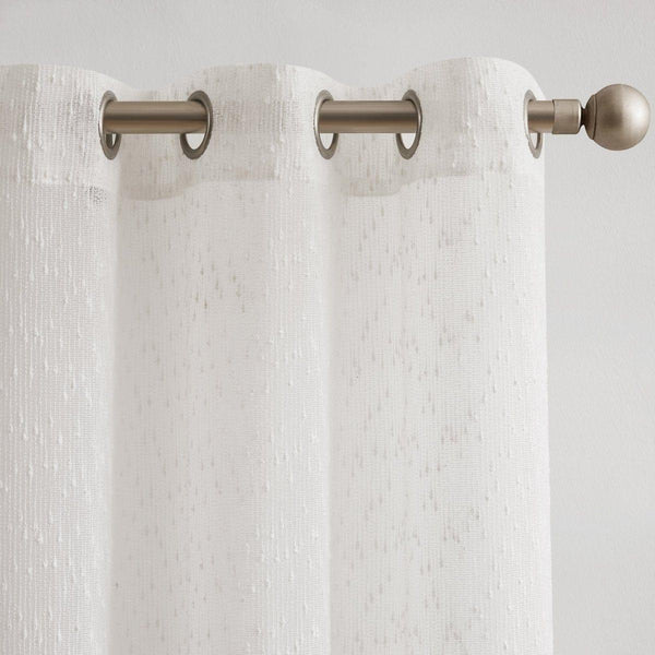 Aileen Textured Raindrop Sheer Window Curtain Panels
