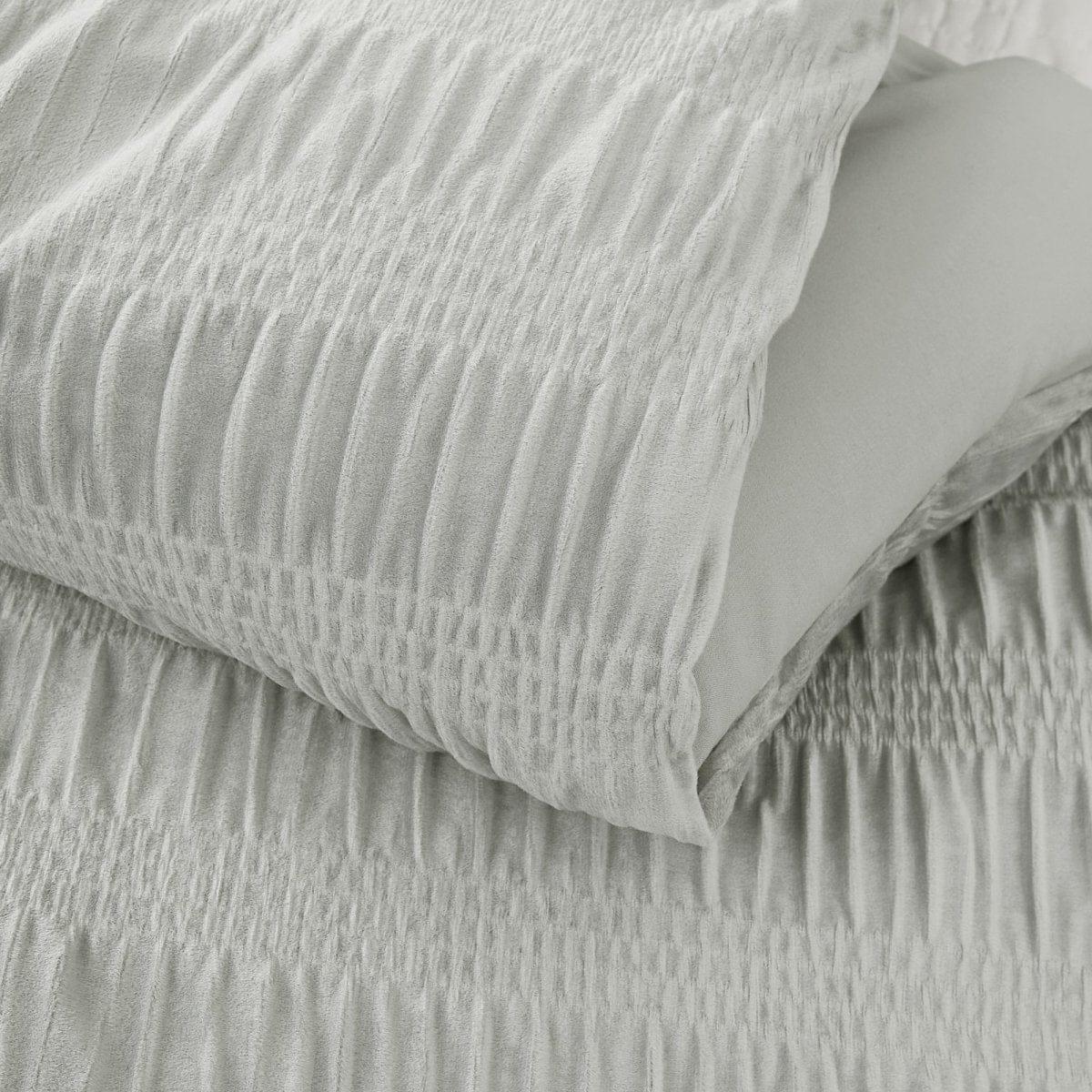 Azalea Ruched Velvet Stripe Comforter Set